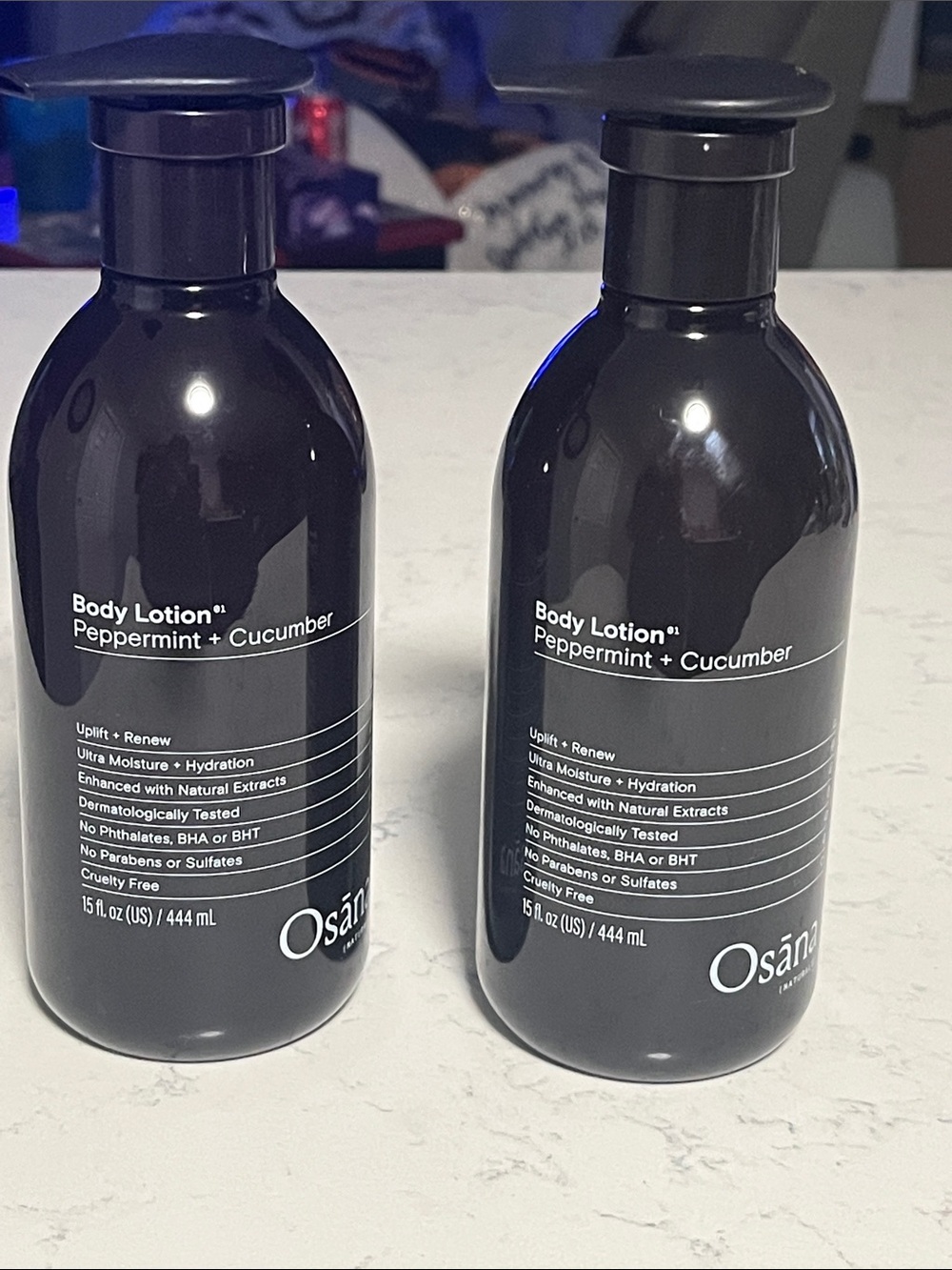 2 for the price of one.Osana Peppermint + Cucumber Body Lotion — Black Bottle